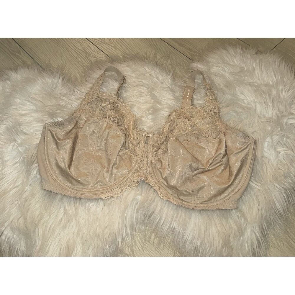 DELIMIRA W578 Beauty Lace Minimizer Full Figure Underwire Bra Womens 42G Beige